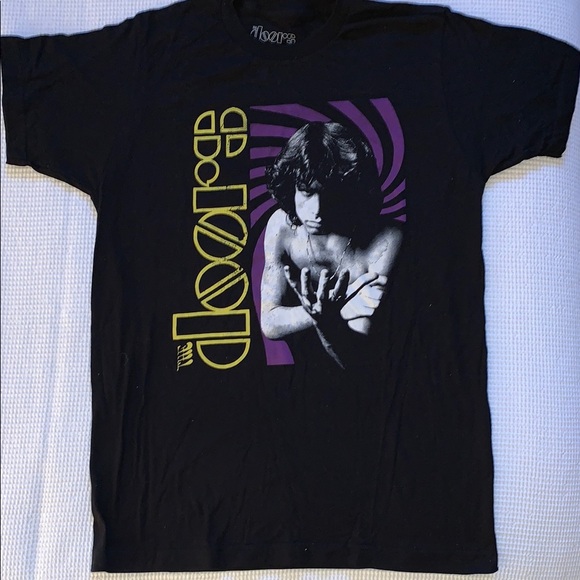 Men's Black Graphic Tee with Iconic Band The Doors Design - Picture 1 of 2